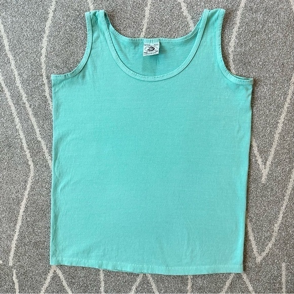 Anvil Mint Green 90’s Sleeveless Cotton Tank Tshirt - Picture 1 of 3
